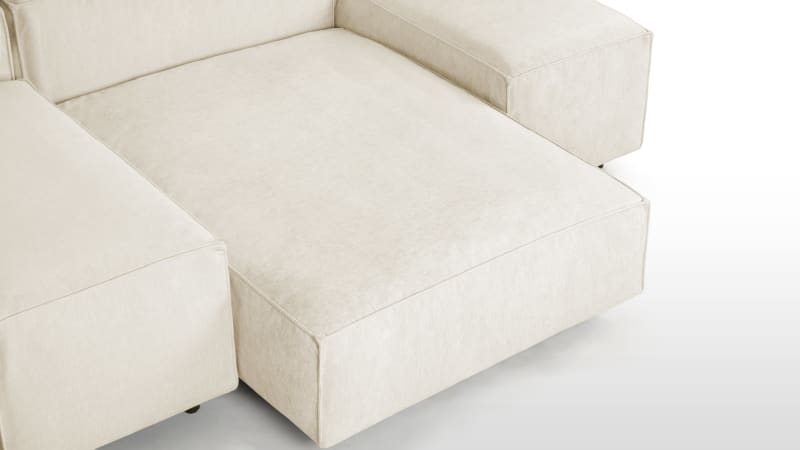 Extrasoft Sectional Sofa, Combination 1, Right, Ivory Chenille