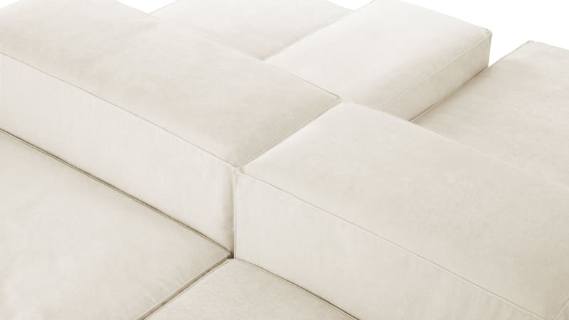 Extrasoft Sectional Sofa, Combination 1, Right, Ivory Chenille