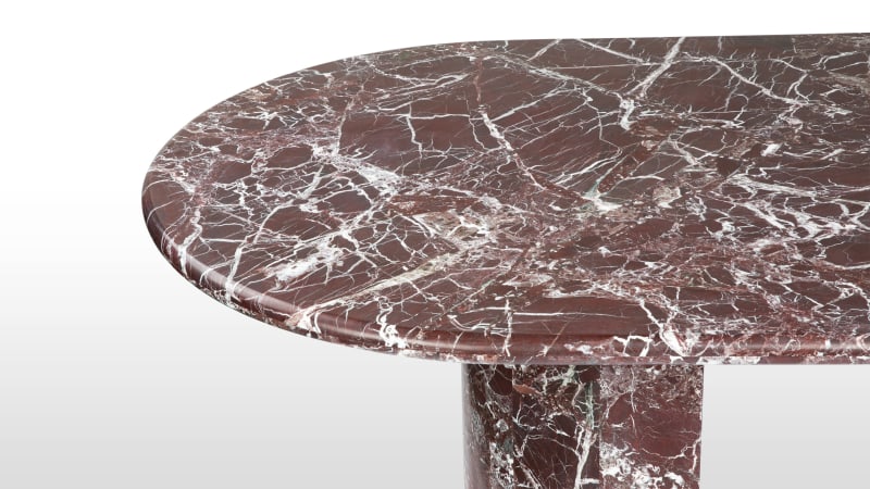Dante Dining Table, Rosso Levanto Marble, 249cm