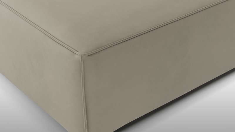Extrasoft Sectional Module, Extra Large Seat, Beige Gray Vegan Leather
