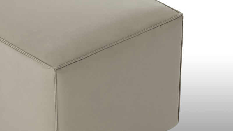Extrasoft Sectional Module, Large Armrest, Beige Gray Vegan Leather