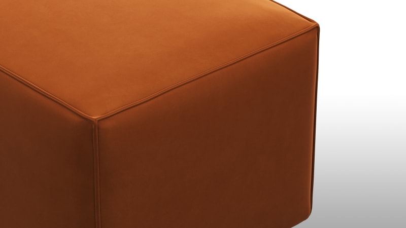 Extrasoft Sectional Module, Large Armrest, Burnt Orange Velvet