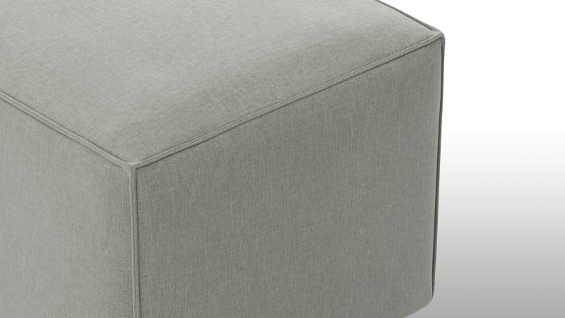 Extrasoft Sectional Module, Large Armrest, Soft Gray Brushed Weave