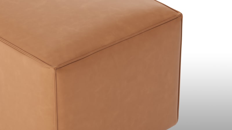 Extrasoft Sectional Module, Large Armrest, Tan Vegan Leather
