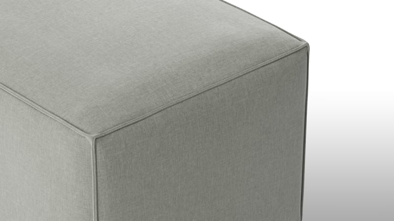 Extrasoft Sectional Module, Large Backrest, Soft Gray Brushed Weave