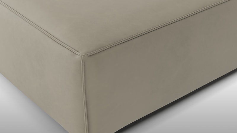 Extrasoft Sectional Module, Large Seat, Beige Gray Vegan Leather