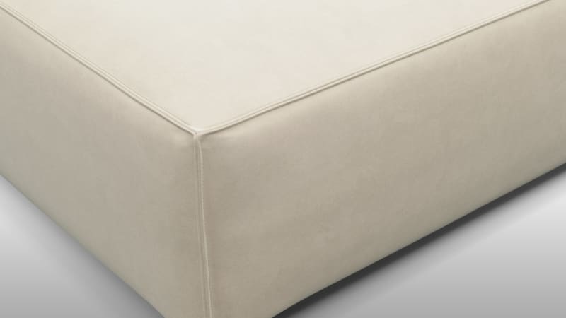 Extrasoft Sectional Module, Medium Seat, Eggshell Vegan Suede