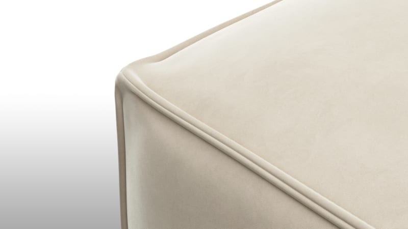 Extrasoft Sectional Module, Medium Seat, Eggshell Vegan Suede