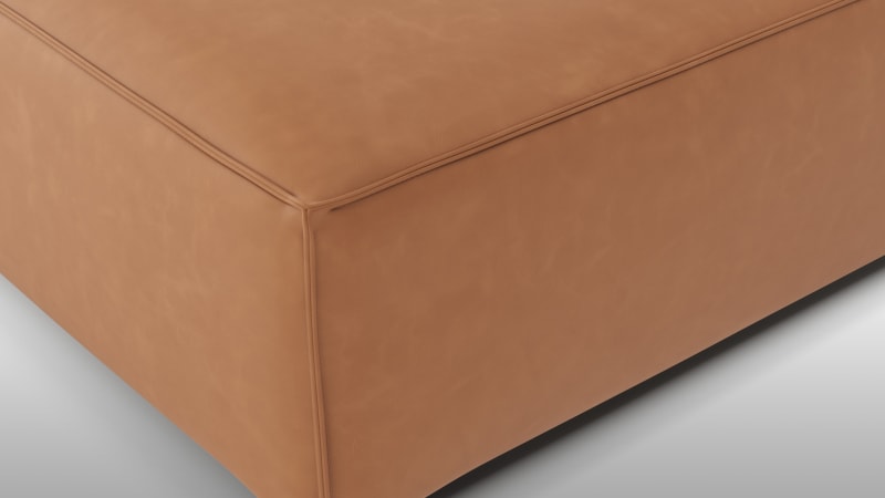 Extrasoft Sectional Module, Medium Seat, Tan Vegan Leather