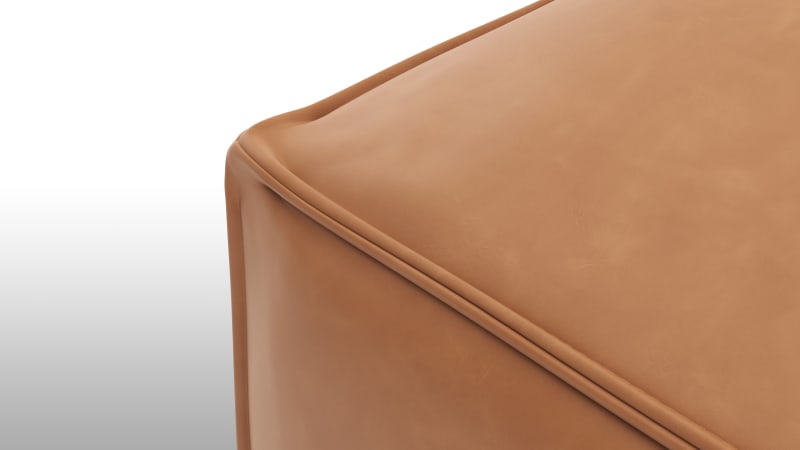 Extrasoft Sectional Module, Medium Seat, Tan Vegan Leather