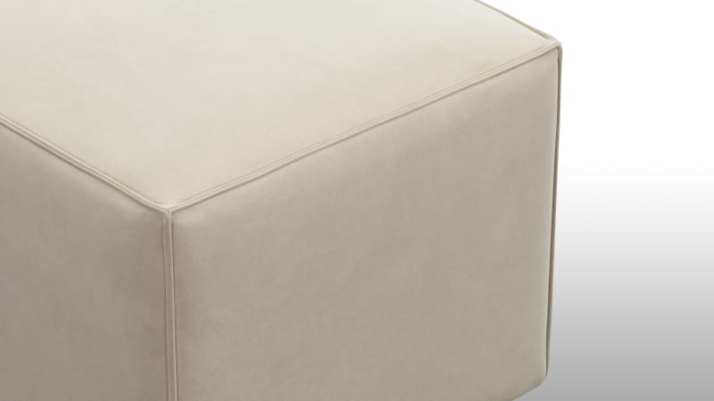 Extrasoft Sectional Module, Small Armrest, Eggshell Vegan Suede
