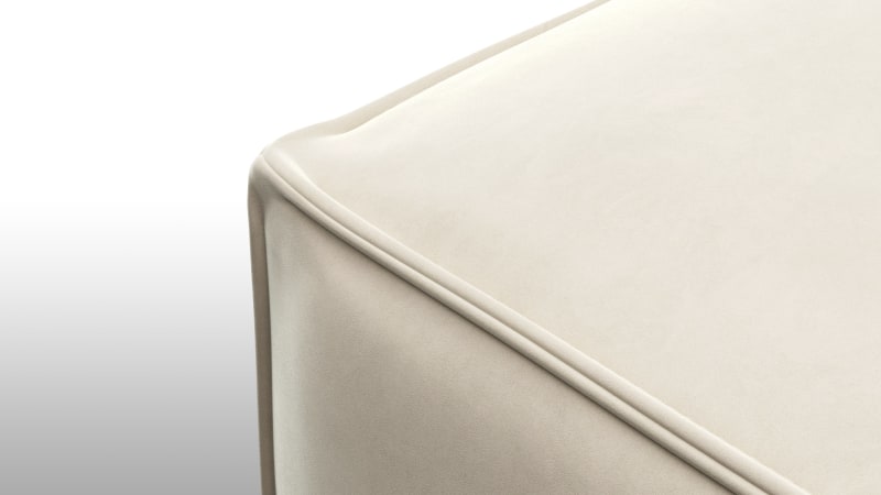 Extrasoft Sectional Module, Small Armrest, Eggshell Vegan Suede