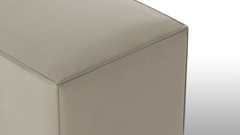 Extrasoft Sectional Module, Small Backrest, Beige Gray Vegan Leather