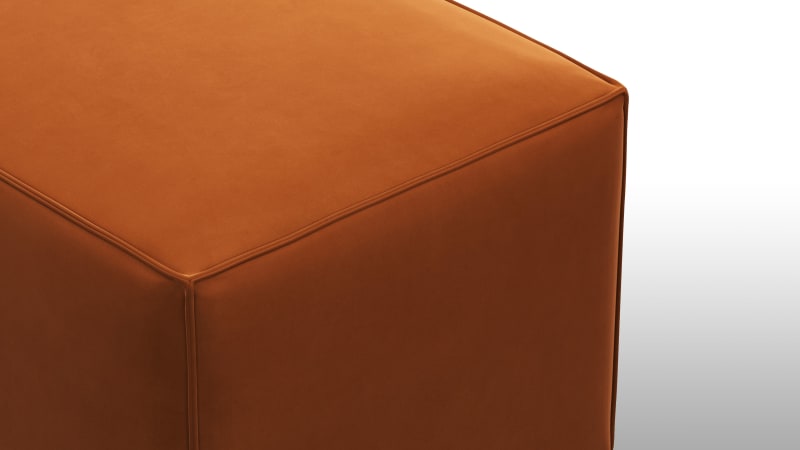 Extrasoft Sectional Module, Small Backrest, Burnt Orange Velvet
