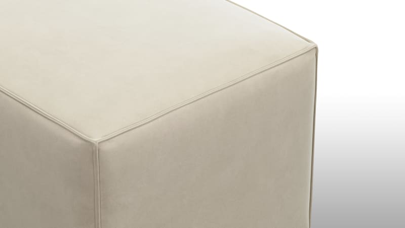 Extrasoft Sectional Module, Small Backrest, Eggshell Vegan Suede