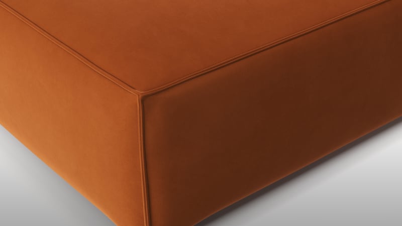 Extrasoft Sectional Module, Small Seat, Burnt Orange Velvet