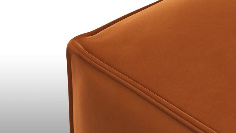 Extrasoft Sectional Module, Small Seat, Burnt Orange Velvet
