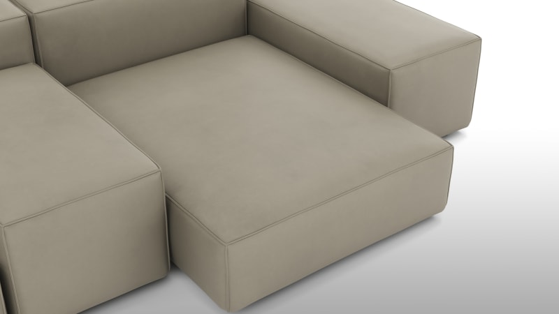Extrasoft Sectional Sofa, Combination 1, Left, Beige Gray Vegan Leather