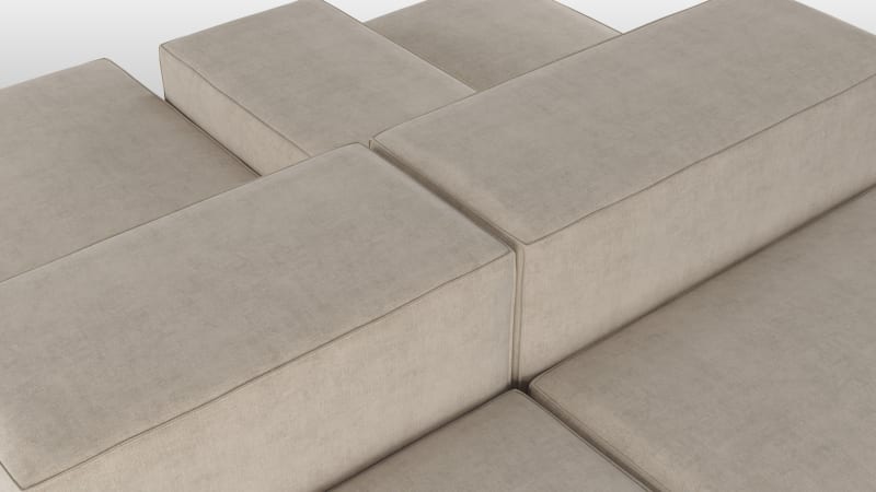 Extrasoft Sectional Sofa, Combination 1, Left, Biscotti Brushed Weave