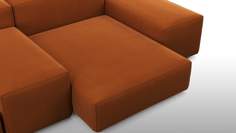 Extrasoft Sectional Sofa, Combination 1, Left, Burnt Orange Velvet