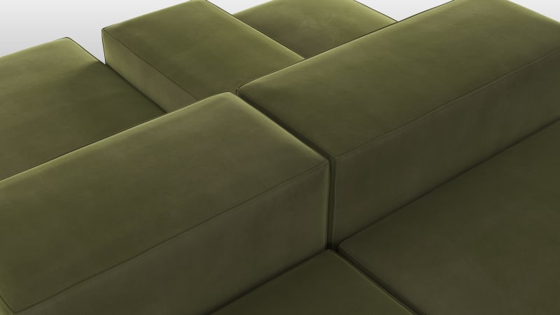 Extrasoft Sectional Sofa, Combination 1, Left, Spruce Luxe Velvet