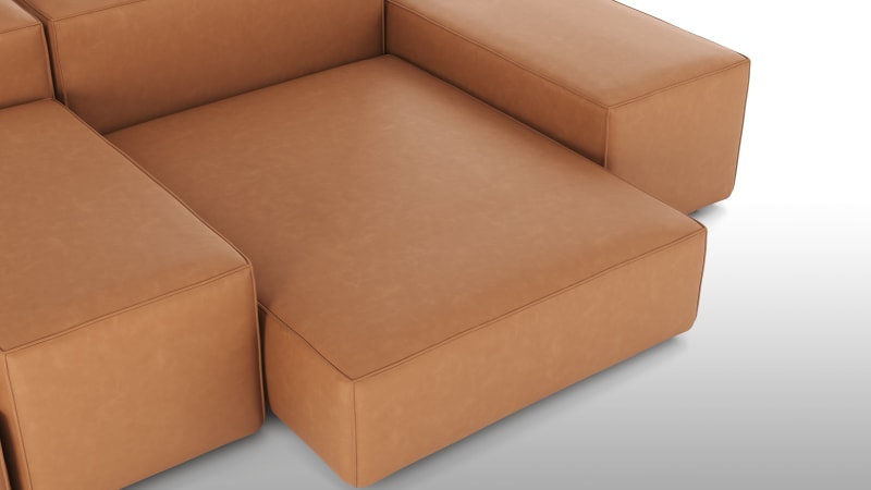 Extrasoft Sectional Sofa, Combination 1, Left, Tan Vegan Leather