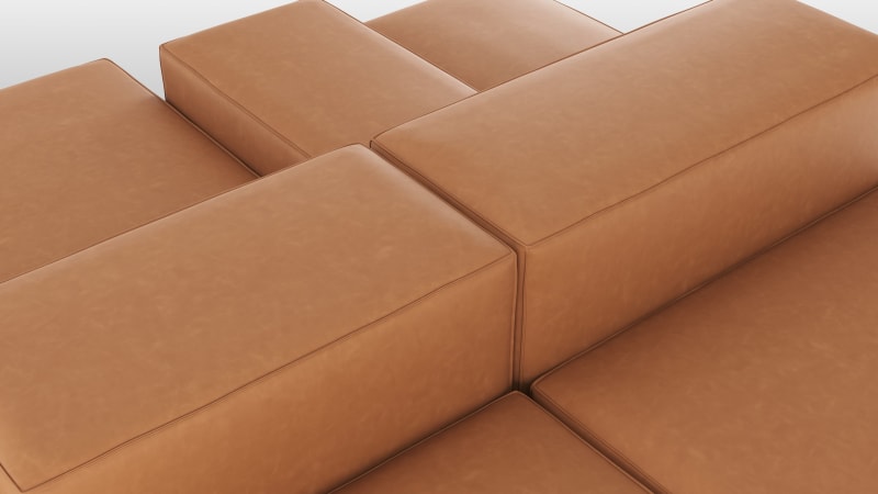 Extrasoft Sectional Sofa, Combination 1, Left, Tan Vegan Leather