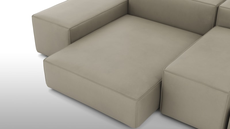Extrasoft Sectional Sofa, Combination 1, Right, Beige Gray Vegan Leather