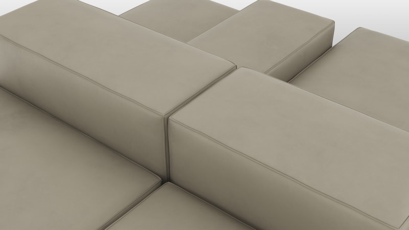 Extrasoft Sectional Sofa, Combination 1, Right, Beige Gray Vegan Leather