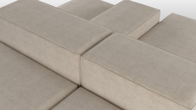 Extrasoft Sectional Sofa, Combination 1, Right, Biscotti Brushed Weave