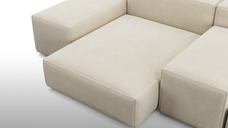 Extrasoft Sectional Sofa, Combination 1, Right, Eggshell Vegan Suede