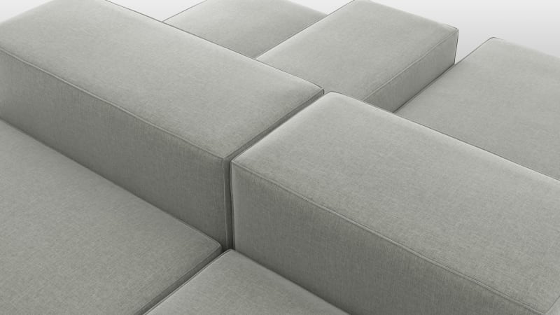 Extrasoft Sectional Sofa, Combination 1, Right, Soft Gray Brushed Weave