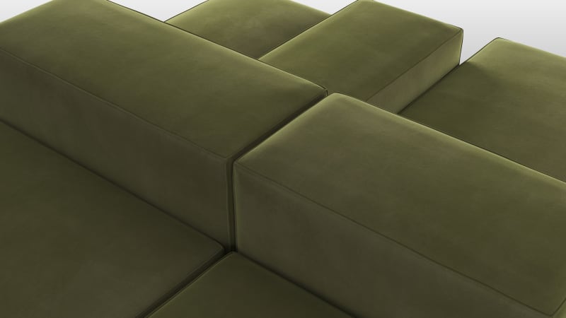Extrasoft Sectional Sofa, Combination 1, Right, Spruce Luxe Velvet