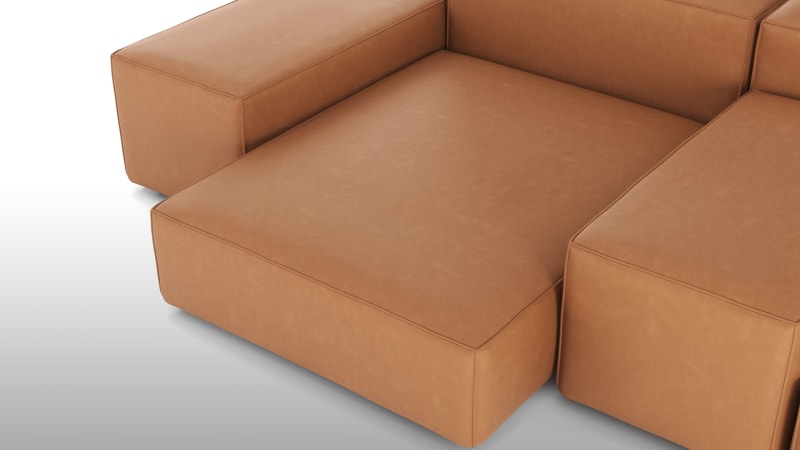 Extrasoft Sectional Sofa, Combination 1, Right, Tan Vegan Leather