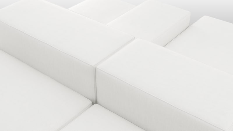 Extrasoft Sectional Sofa, Combination 1, Right, White Linen