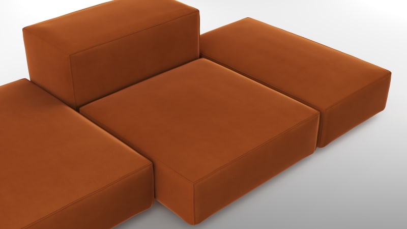 Extrasoft Sectional Sofa, Combination 2, Left, Burnt Orange Velvet