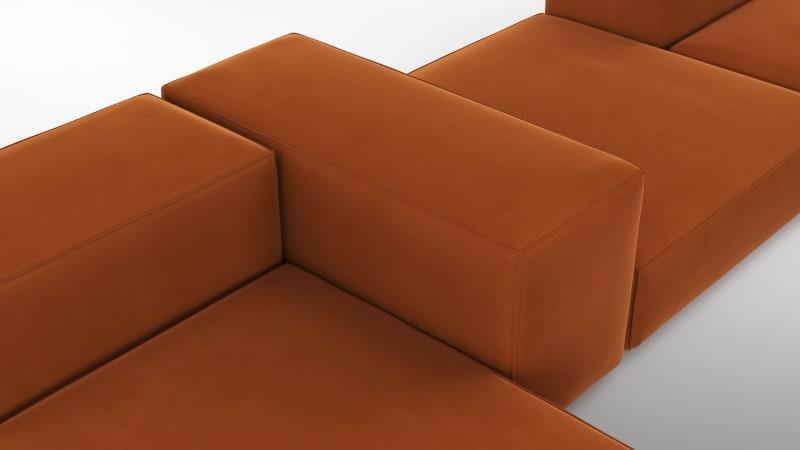 Extrasoft Sectional Sofa, Combination 2, Left, Burnt Orange Velvet