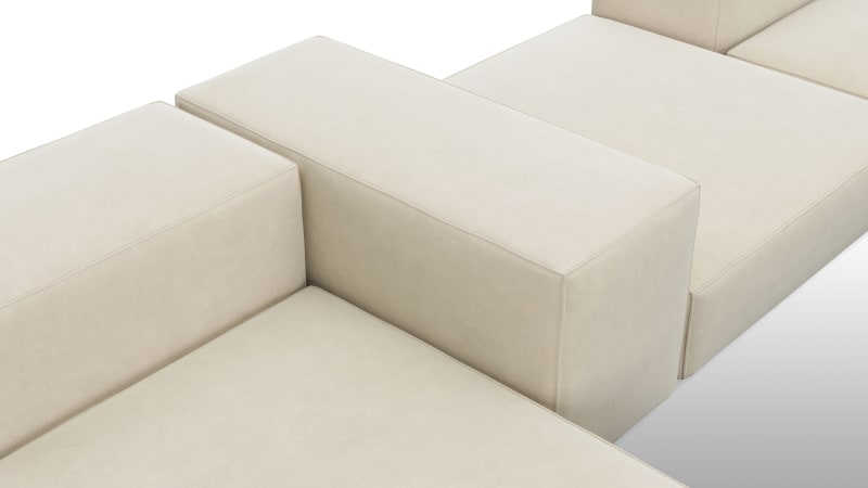 Extrasoft Sectional Sofa, Combination 2, Left, Eggshell Vegan Suede