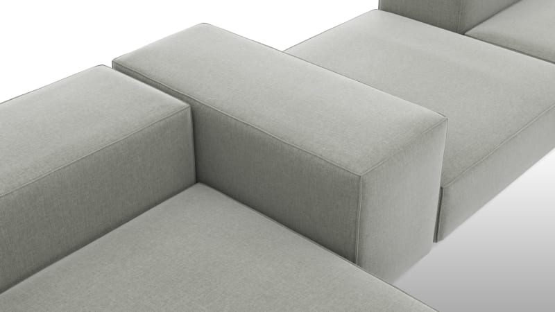 Extrasoft Sectional Sofa, Combination 2, Left, Soft Gray Brushed Weave