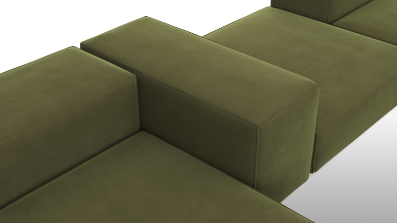 Extrasoft Sectional Sofa, Combination 2, Left, Spruce Luxe Velvet