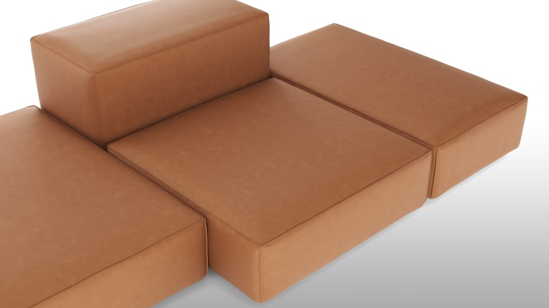 Extrasoft Sectional Sofa, Combination 2, Left, Tan Vegan Leather
