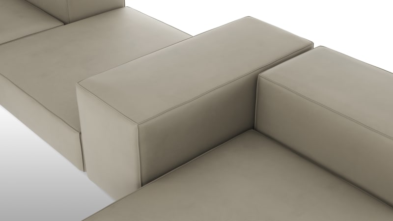 Extrasoft Sectional Sofa, Combination 2, Right, Beige Gray Vegan Leather