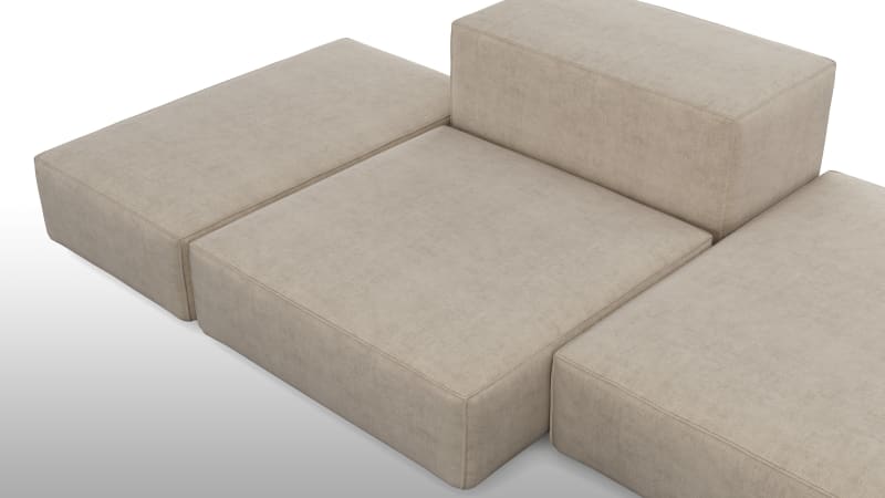 Extrasoft Sectional Sofa, Combination 2, Right, Biscotti Brushed Weave