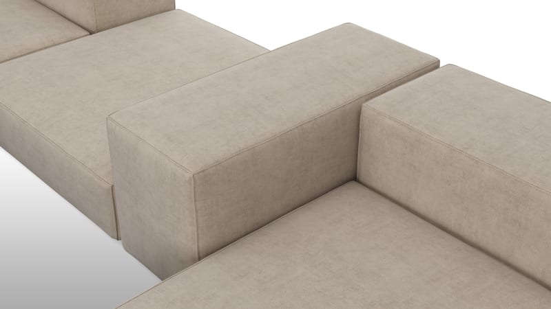 Extrasoft Sectional Sofa, Combination 2, Right, Biscotti Brushed Weave