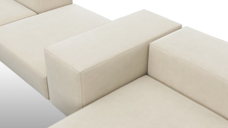 Extrasoft Sectional Sofa, Combination 2, Right, Eggshell Vegan Suede