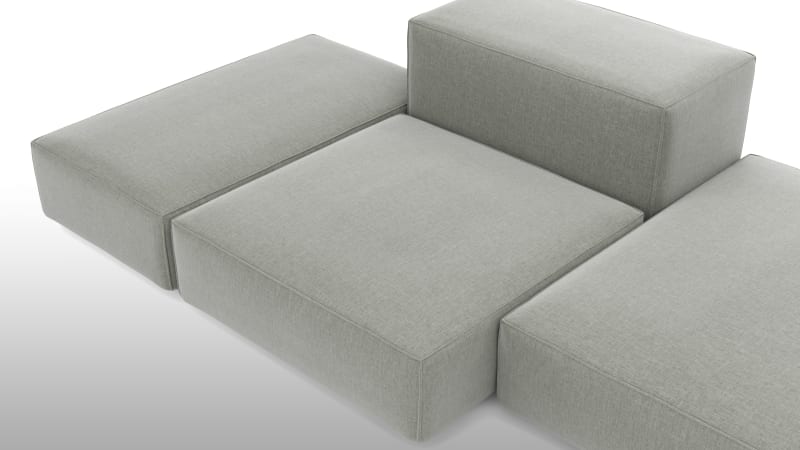 Extrasoft Sectional Sofa, Combination 2, Right, Soft Gray Brushed Weave