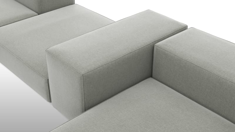 Extrasoft Sectional Sofa, Combination 2, Right, Soft Gray Brushed Weave