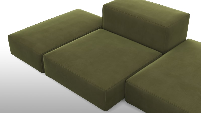 Extrasoft Sectional Sofa, Combination 2, Right, Spruce Luxe Velvet