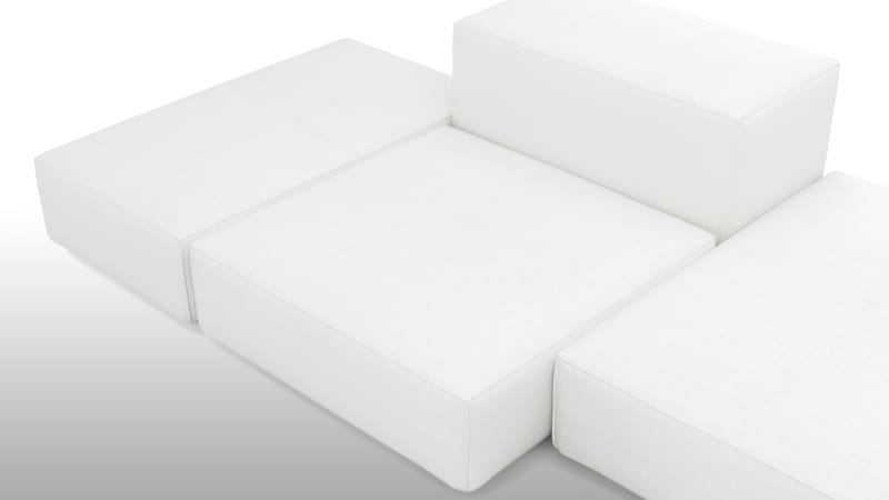 Extrasoft Sectional Sofa, Combination 2, Right, White Linen