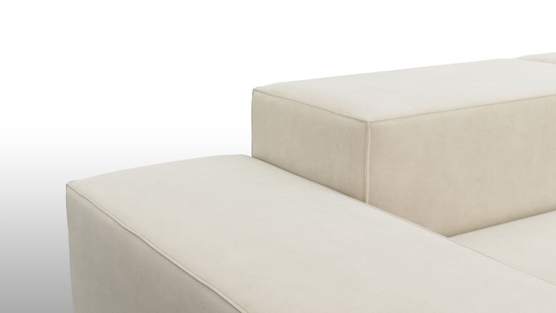 Extrasoft Sectional Sofa, Large Left Corner, Eggshell Vegan Suede
